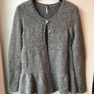 Free People Chunky Soft Grey Long Cardigan